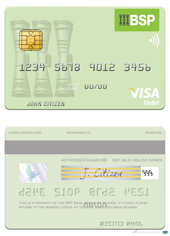 Download Solomon Islands BSP Bank visa debit card Photoshop template